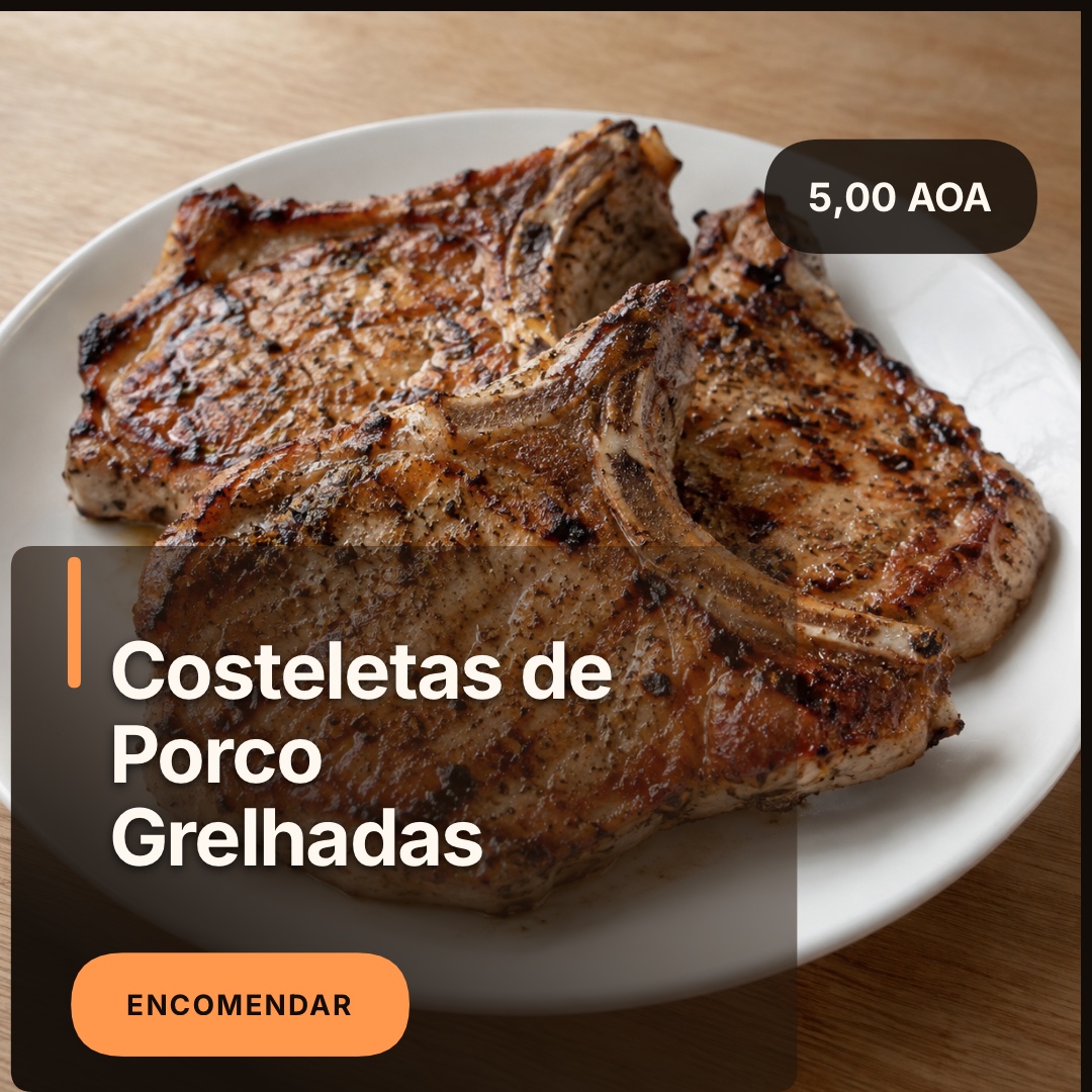 Costeletas de Porco Grelhadas